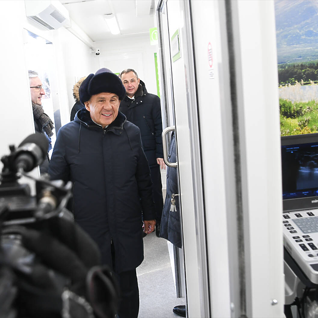 Осмотр комплекса  президентом Республики Татарстан Рустамом Миннихановым